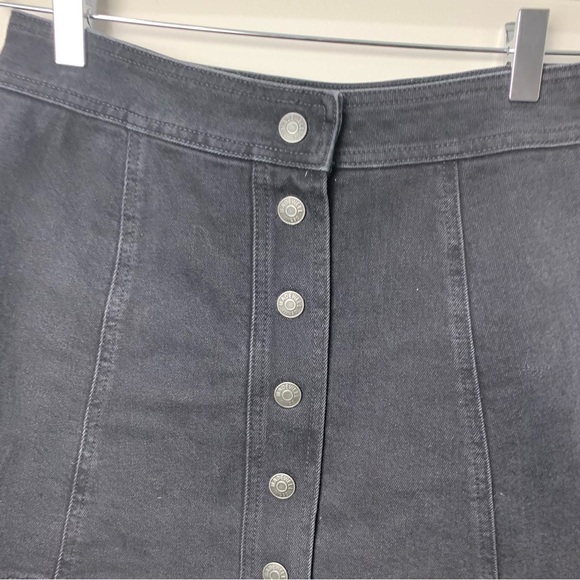 [Madewell] Black Denim Button Down Mini Skirt - Picture 2 of 8